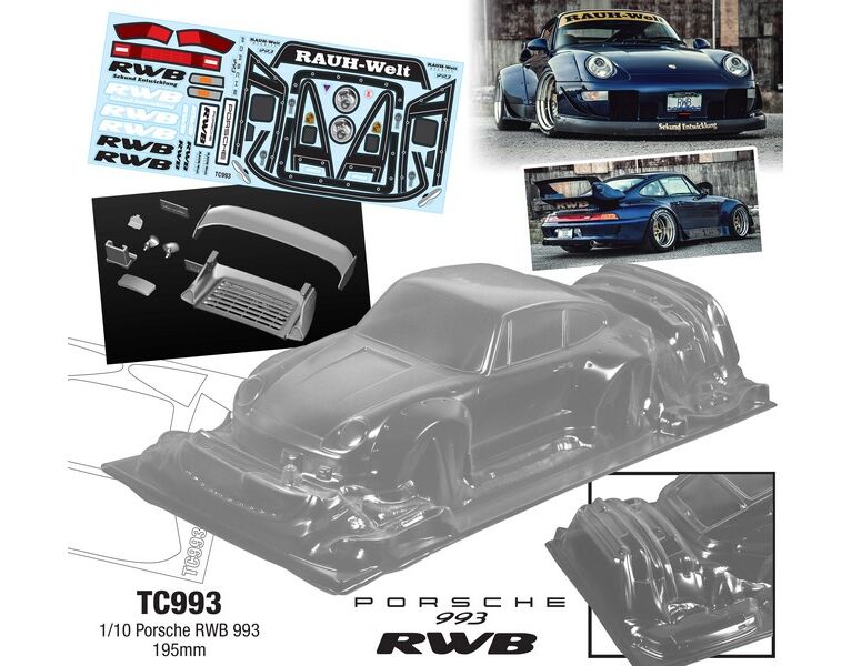 TAMIYA 1/10 Porsche 956 - Carrozzeria, Adesivi E Parti Telaio H
