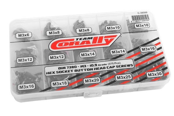 Team Corally Screw Set M3 Hex Button Head (375)