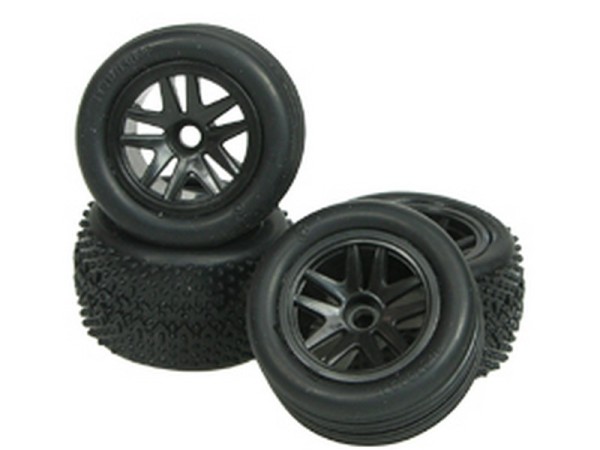 WH-10/BL 5 Spoke Tyre Set Micro-T (4)- Black