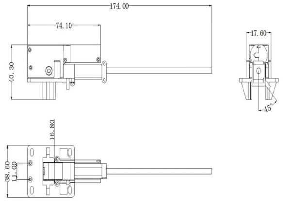 C9669 Pichler Einziehfahrwerk elektr. 90° (M) (li)