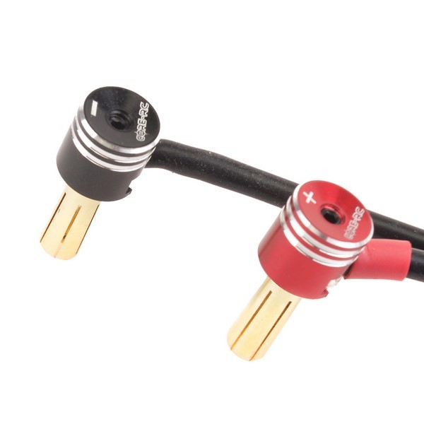 CR864 CORE RC Goldstecker Akku Low Profile 5mm mit Alu Kappe Plus / Minus Schwarz / Rot