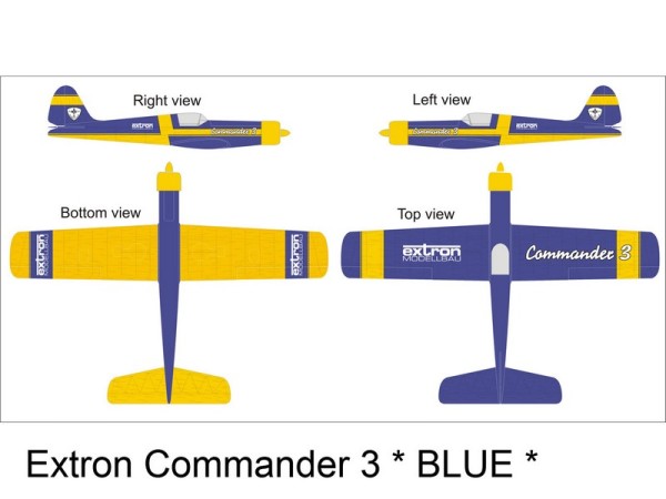 X8989 Extron Commander 3 ARF Combo Set blau 1550mm