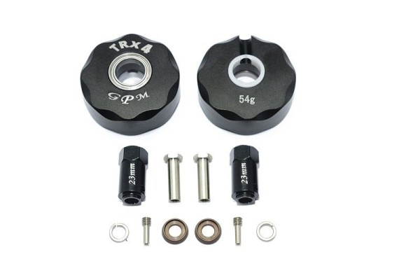 GPM ALU Achsgewicht Aussen +23mm HEX Adapter Vorne oder Hinten Schwarz (2) Traxxas TRX-4 TRX-6