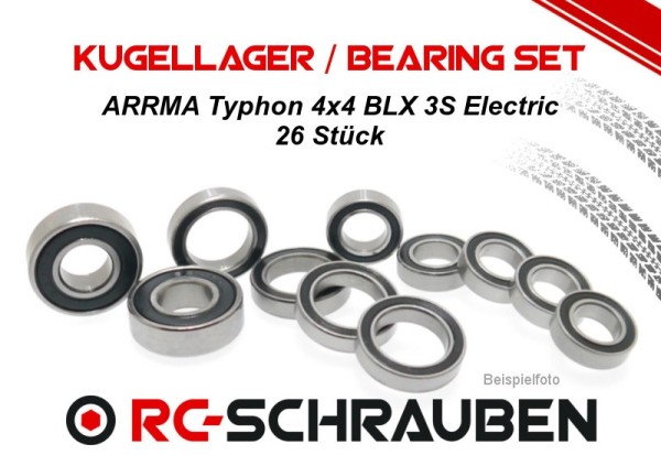 Kugellager Set (2RS) für den ARRMA Typhon 4x4 BLX 3S Electric - 2RS - Kunststoffdichtung