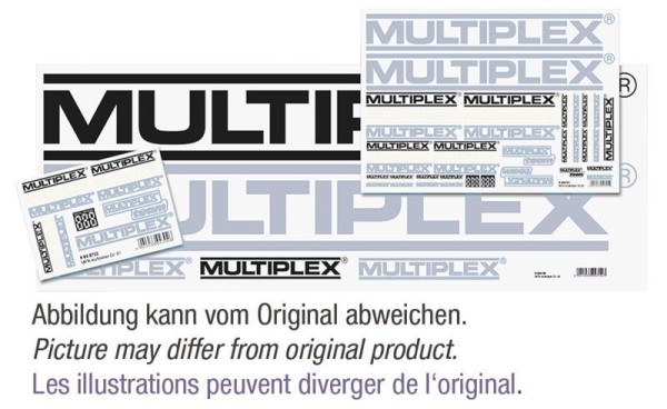 855700 Multiplex Aufklebersatz MPX-Logo sw/si