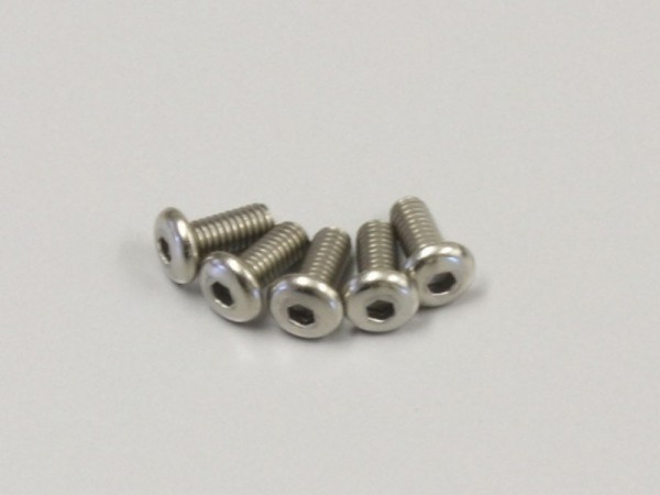 1-S12606HT Button Screw Hex/Titanium/M2.6x6/5pcs