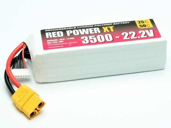 15431 LiPo Akku RED POWER XT 3500 - 22.2V XT90