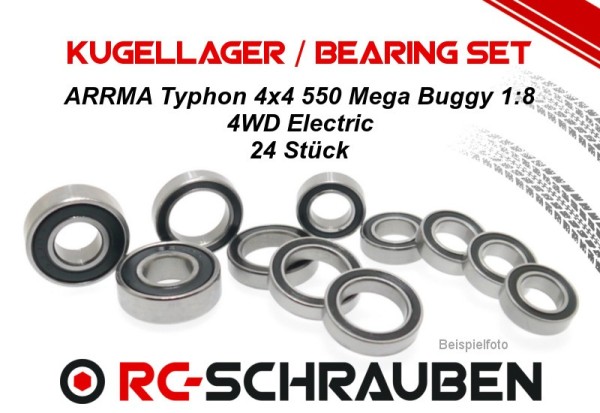 Kugellager Set (2RS) ARRMA Typhon 4x4 550 Mega Buggy 1:8 4WD Electric