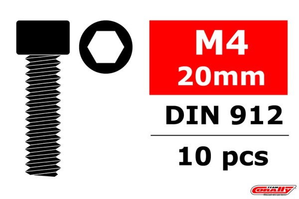 C-3001-40-20 Stahl Schrauben M4x20mm Zylinderkopf