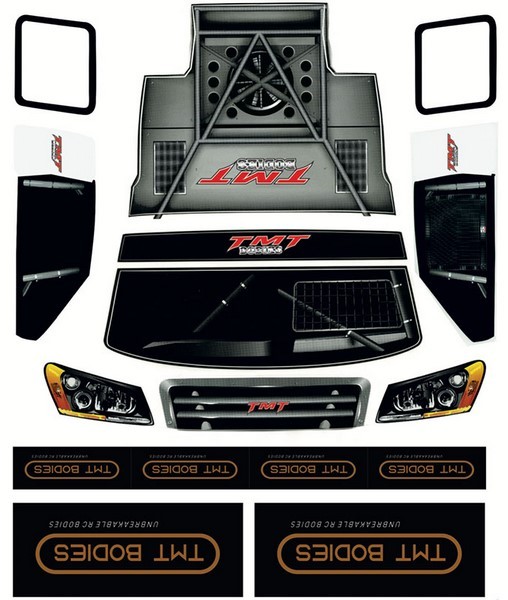 Traxxas SLASH TMT Karosserie unbreakable schwarz inkl. Sticker (Fast unzerstörbar)