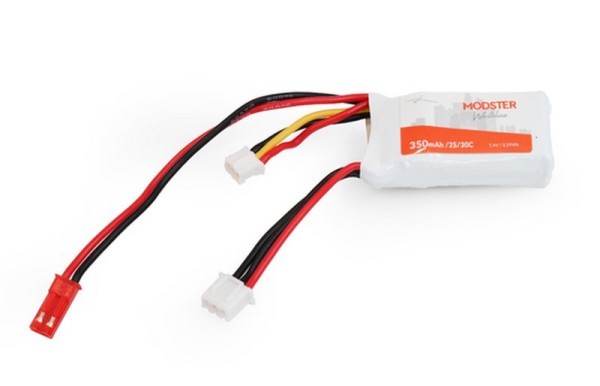 196251 / MD10084 MODSTER LiPo Pack 2S 7.4V 350 mAh 30C UMX (HPR) WhiteLine