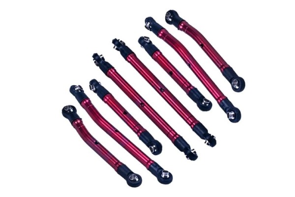 GPM TRX-4M High-Trail Long Arm Lift Link-Set Alu einstellbar (8) Rot