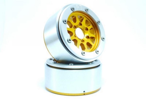Absima Beadlock Wheels GEAR gold/silber 1.9 (2)