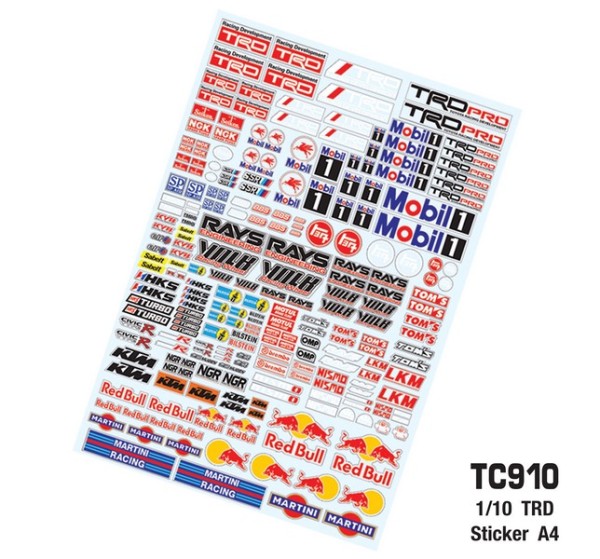 TeamC 1/10 TRD Sticker Fahrzeug Aufkleber Set 1/10 - 297x210mm (A4)