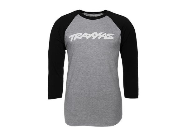 1369-2XL Traxxas TRAXX RAGLAN T-SHIRT GREY/BLK 2X