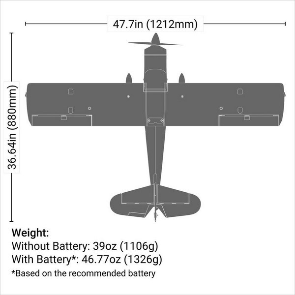 E-Flite FLIEGER DECATHLON RJG 1200mm BNF SAFE