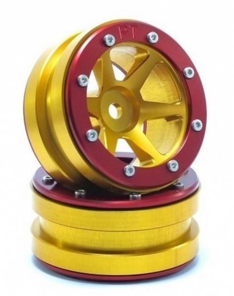 Absima Beadlock Wheels PT-Slingshot Gold/Rot 1.9