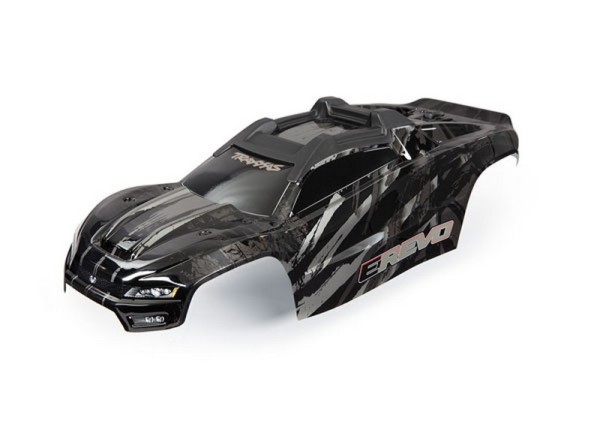 8611R Traxxas E-Revo Karosserie schwarz mit komplettem Clipless Innenkäfig