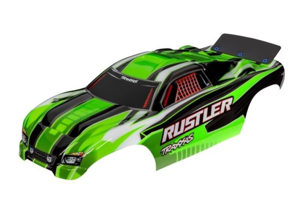 3750G Traxxas Karosserie 2WD Rustler Grün