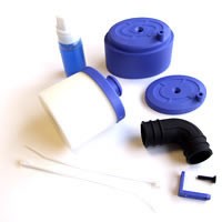 WATERPROOF AIR FILTER 1/8TH w/AIR FILTER OIL - BLU