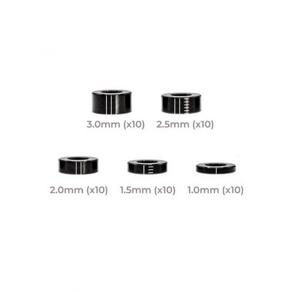 OfficinaRC Alu Smart Shim Set 3,0 x 6,0mm - Black