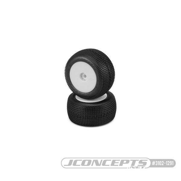 Jconcepts Sprinter - green compound - pre-mounted, white wheels (Fits - Losi Mini-T 2.0)