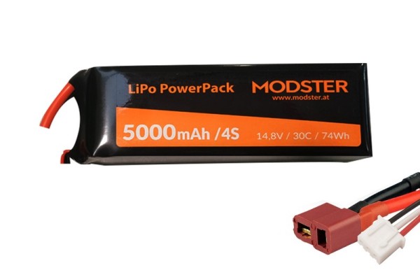 MD11812 LiPo Pack 4S 14,8V 5000 mAh 30C (Deans) MODSTER PowerPack