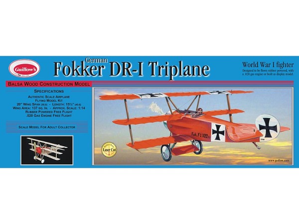 Guillow Fokker Dr-1 Triplane Lasercut