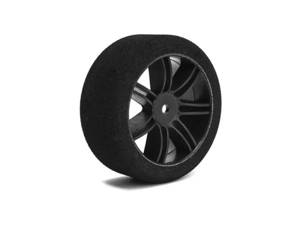 HOTRACE 1/10 Verbrenner-Onroad Moosgummi-Reifen Härte 37° Felgen Carbon hinten 66mm (2)
