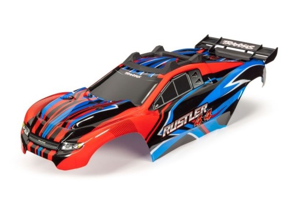 6734R Traxxas Karosserie Rustler 4X4 Rot/ Blau