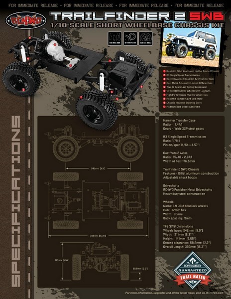 RC4WD Trail Finder 2 Truck Kit SWB 4WD