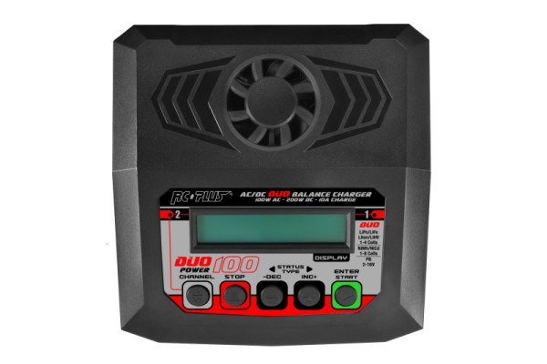 RC Plus - Power Duo 100 Charger - AC 100W - DC 2X 100W - 2x 4S Lixx - 8 Nixx - 16V PB