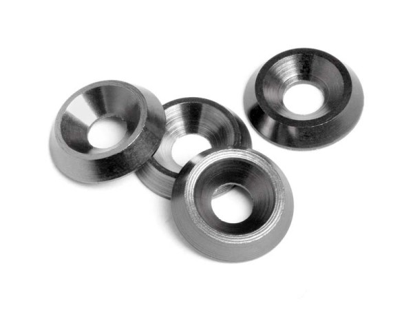 88008 E10 - CONE WASHER 3x9x2mm (Gunmetal/4pcs)