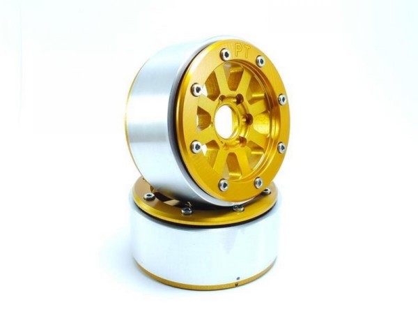 Absima Beadlock Wheels HAMMER gold/gold 1.9 (2)