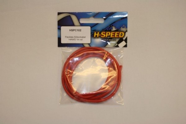 H-Speed flexibles Silikonkabel 14AWG 1m Red