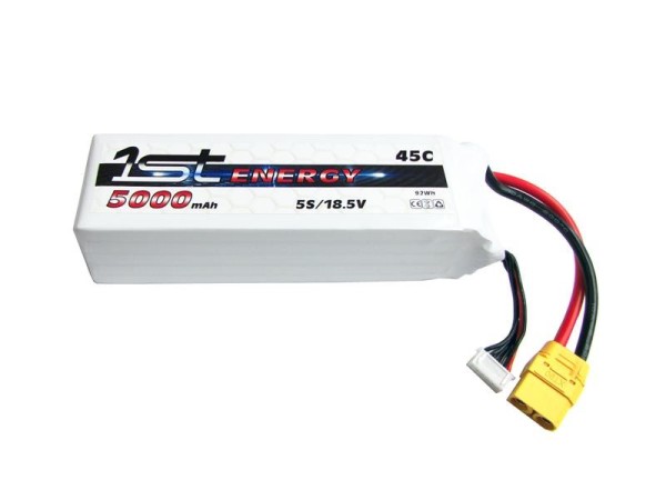 1st Energy LiPo 5S 5000mAh 18.5V 45C - XT90 Stecker