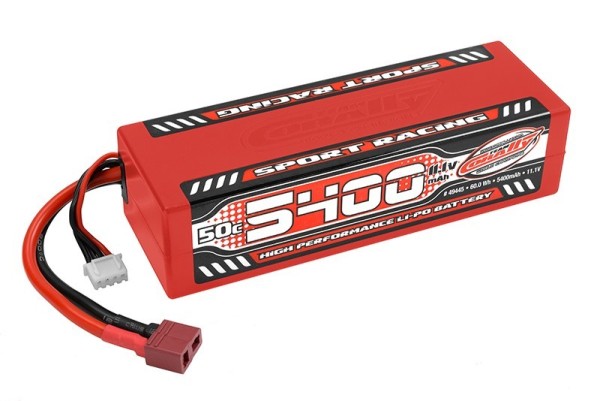 C-49445 Team Corally - Sport Racing 50C LiPo Battery - 5400mAh - 11.1V - Stick 3S - Hard Wire - T-Pl