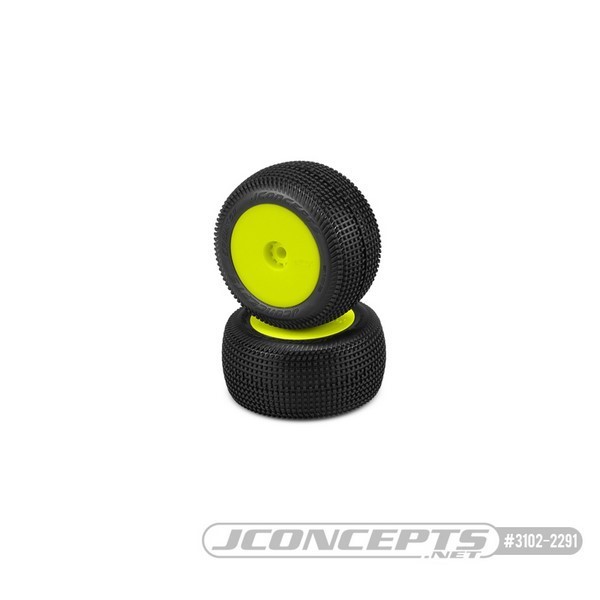 Jconcepts Sprinter - green compound - pre-mounted, yellow wheels (Fits - Losi Mini-T 2.0)