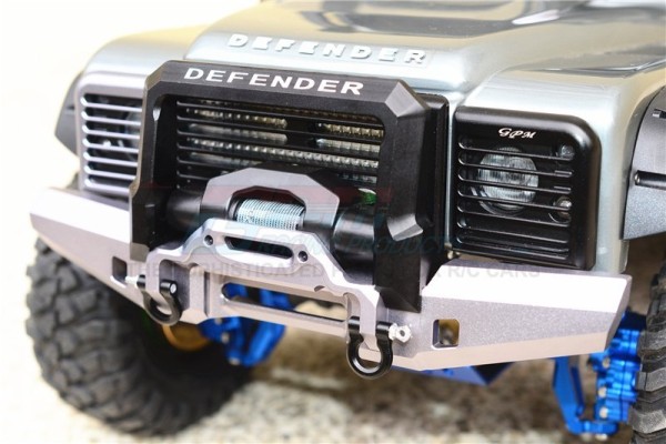 GPM ALU Bumper Vorne Schwarz mit D-Ringen Traxxas TRX-4 Defender Bronco Blazer