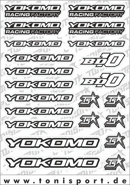 ToniSport Yokomo BD10 Decal Sheet - White