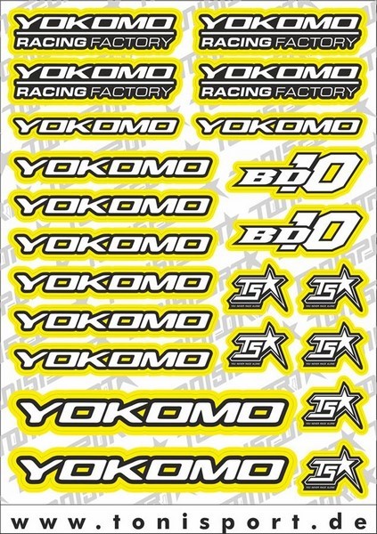 ToniSport Yokomo BD10 Decal Sheet - Yellow