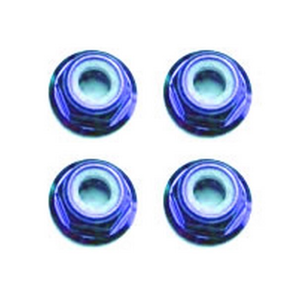 FASTRAX M3 BLUE FLANGED LOCKNUTS (4PCS)