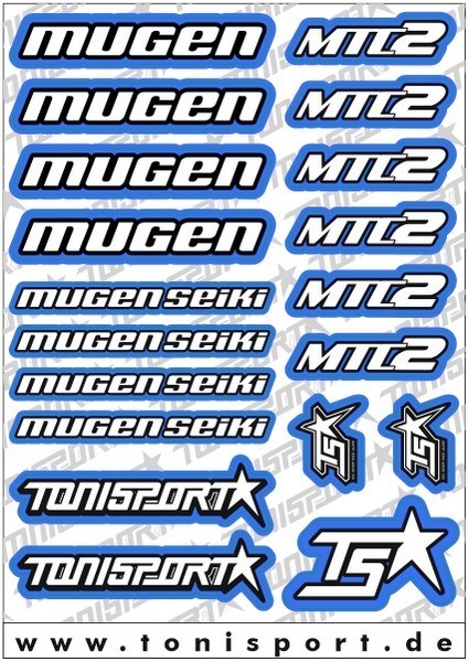 ToniSport Mugen Seiki MTC2 Decal Sheet - Blue