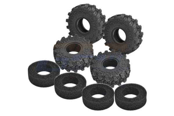 GPM Gummi-Reifen 1.0 mit Einlagen 60x25mm (4) TRX-4M SCX24