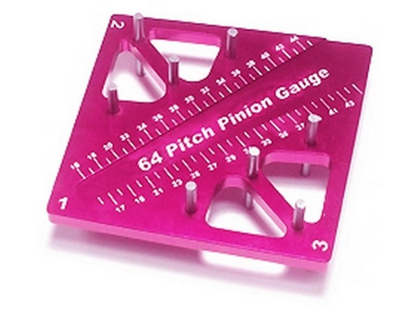 ST-007/PK Pinion & Camber Gauge - Pink Sturzlehre / Ritzelgrössenmesser