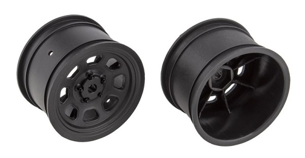 71097 Asso SR10 Rear Wheels black Felgen