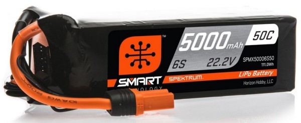 Spektrum 5000mAh 6S 22.2V 50C Smart LiPo Battery