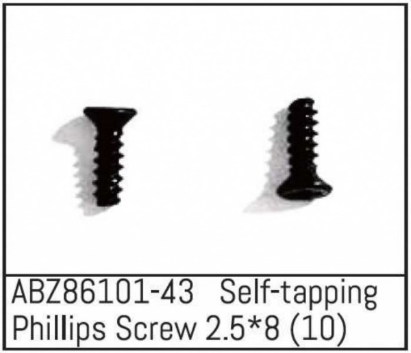 ABZ86101-43 Self-tapping Phillips Screw 2.5*8 (10)