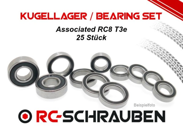 Kugellager Set (2RS) Associated RC8 T3e 2RS Kunststoffdichtung