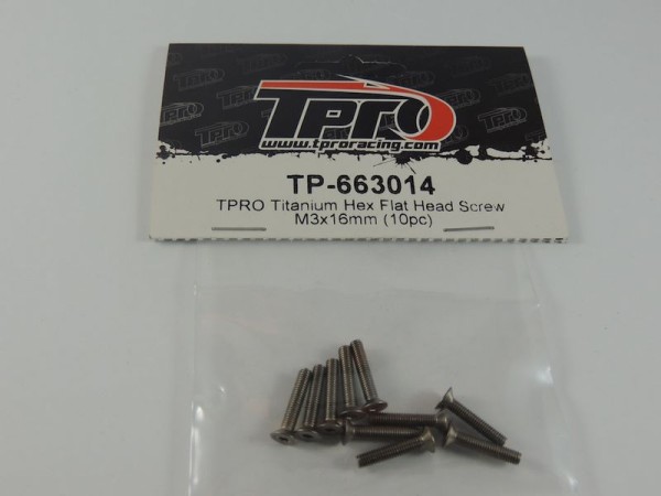663014 TPRO Titanium Senkkopfschraube M3x16mm (10p